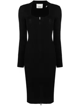 ISABEL MARANT платье в рубчик на молнии, черный