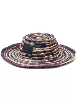 ISABEL MARANT плетеная шляпа с нашивкой-логотипом, синий