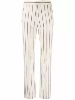 ISABEL MARANT полосатые брюки кроя слим, нейтральный цвет