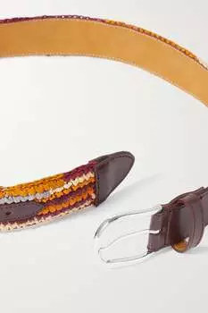 ISABEL MARANT ремень Zaf из рафии с кожаной отделкой, коричневый