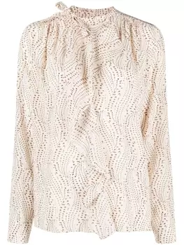 ISABEL MARANT рубашка Ilda с абстрактным узором, нейтральный цвет