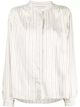 ISABEL MARANT рубашка в полоску с воротником-стойкой, белый