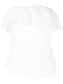 ISABEL MARANT ruffle detail sleeveless top, белый