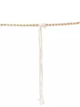 ISABEL MARANT self-tie bead-embellished belt, нейтральный цвет
