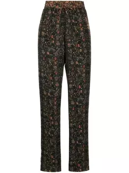 ISABEL MARANT шелковые брюки Ozio с цветочным принтом, черный