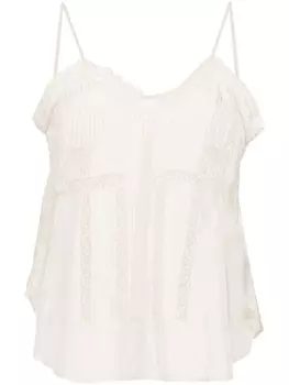 ISABEL MARANT шелковый топ Zarkia, нейтральный цвет