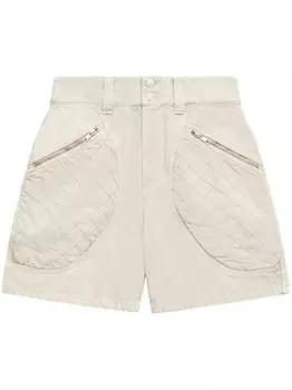 ISABEL MARANT шорты с завышенной талией и стегаными вставками, нейтральный цвет