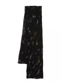 ISABEL MARANT tie-dye pattern cashmere scarf, черный