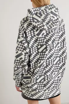ISABEL MARANT TOILE Худи оверсайз Maldy из смесового хлопкового джерси с принтом, белый