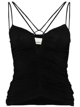 ISABEL MARANT топ Leila со сборками, черный