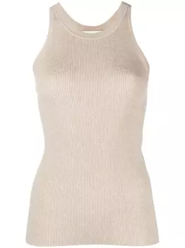 ISABEL MARANT топ Merry в рубчик, нейтральный цвет
