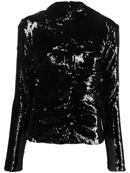 ISABEL MARANT топ Milana с пайетками, черный