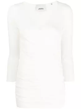 ISABEL MARANT топ с длинными рукавами и сборками, белый