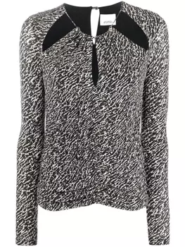 ISABEL MARANT топ с длинными рукавами и вырезами, черный