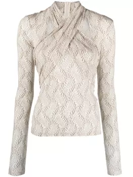 ISABEL MARANT топ с длинными рукавами и вырезами, нейтральный цвет