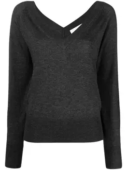 ISABEL MARANT топ тонкой вязки с V-образным вырезом, серый