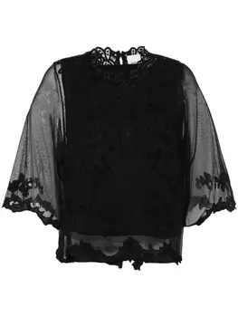 ISABEL MARANT топ Vera с кружевом, черный