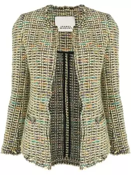 ISABEL MARANT твидовый жакет с бахромой, желтый