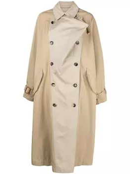 ISABEL MARANT two-tone cotton trench coat, нейтральный цвет