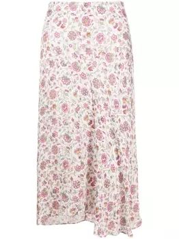 ISABEL MARANT юбка Lisanne асимметричного кроя с цветочным принтом, белый