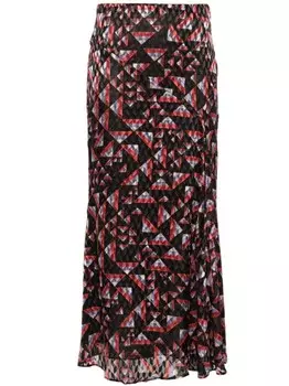ISABEL MARANT юбка миди Katae с геометричным принтом, черный