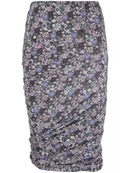 ISABEL MARANT юбка с цветочным принтом и сборками, фиолетовый