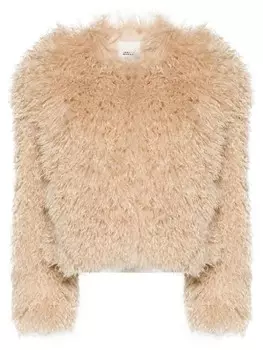 ISABEL MARANT укороченная куртка Faustine из шерпы, нейтральный цвет