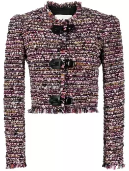 ISABEL MARANT укороченный твидовый жакет, фиолетовый