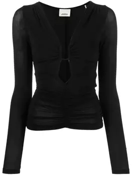 ISABEL MARANT V-neck long-sleeve top, черный