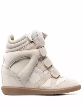 ISABEL MARANT высокие кроссовки Bekett на танкетке, нейтральный цвет