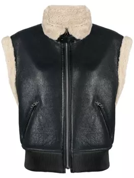ISABEL MARANT жилет Aviel с отделкой из овчины, черный