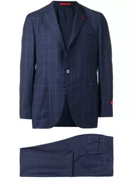 Isaia рубашка с принтом, синий