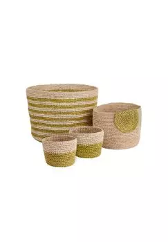 ИСАЛО 4 шт. Набор корзин ручной работы из рафии Butlers