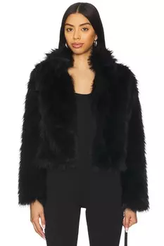 Искусственная меховая куртка свободного кроя Adrienne Landau, jet black