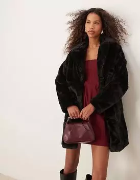 Искусственная шуба New Look черного цвета