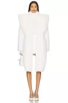 Искусственная шуба в стиле ренессанс Adrienne Landau, белый