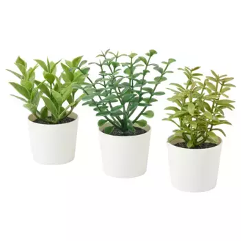 Искусственное растение в горшке, зеленое, 5 см, 3 упаковки FEJKA IKEA