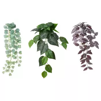 Искусственное растение, зеленое/сиреневое, 3 шт., для дома и улицы FEJKA IKEA