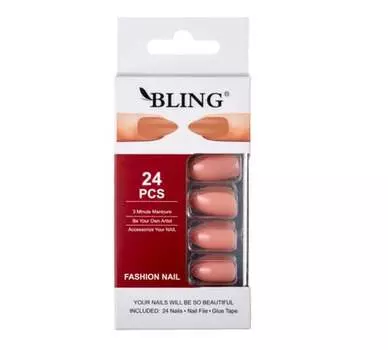 Искусственные ногти, Типсы BLING Fashion Nail Tips (24 шт.) - телесный цвет, inna