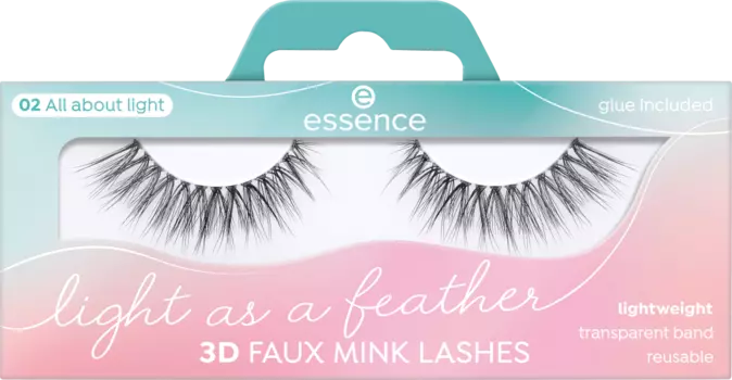 Искусственные ресницы Light As A Feather 3D Faux Mink Lashes 02 All About Light (1 пара) 2 шт. essence
