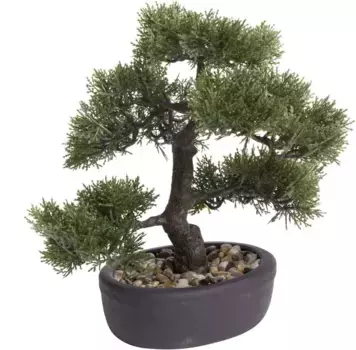 Искусственный бонсай Botanic-Haus "Ceder Bonsai" /32х32 см, зеленый