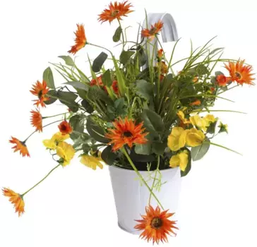 Искусственный цветок Botanic-Haus "Летние цветы" /40х42 см, оранжево-желтый