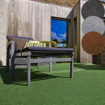 Искусственный газон Andiamo "Эдинбург", прямоугольный, из фетра, с дренажными ручками, для балкона, террасы, зимнего сада 133х350 см, зеленый