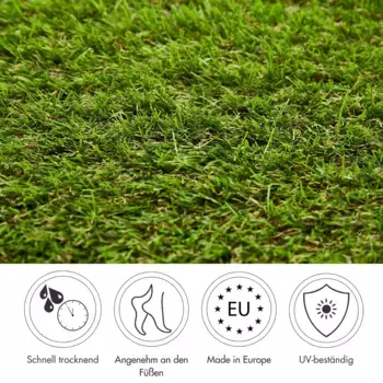 Искусственный газон Andiamo "Миконос, премиум-качество", прямоугольный, естественный вид, с функцией дренажа, для балкона, террасы и сада 400х500 см, зеленый