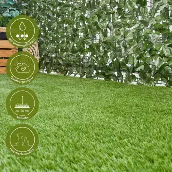 Искусственный газон KONIFERA "Таити", прямоугольный, естественный вид, водопроницаемый, для террас, балконов и садов 100х200 см, зеленый