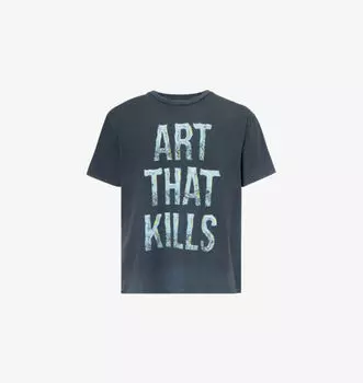 Искусство, которое убивает футболку из хлопкового джерси с коротким рукавом Gallery Dept, черный