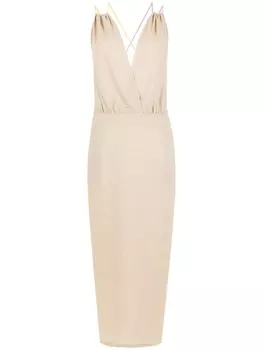 Isolda платье с V-образным вырезом и открытой спиной, нейтральный цвет