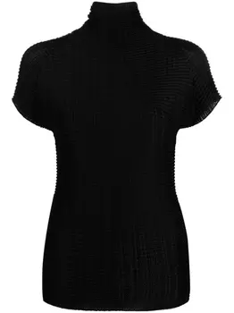Issey Miyake футболка с высоким воротником, черный