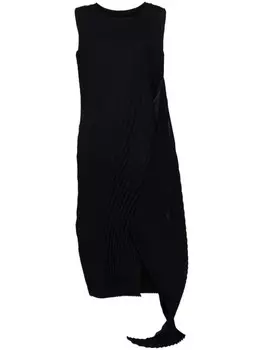 Issey Miyake плиссированное платье макси, синий