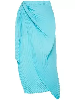 Issey Miyake юбка макси Wrapped Pleats, синий